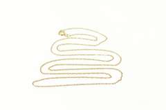 14K Yellow Gold 0.6mm Cable Chain Rolling Simple Link Necklace