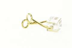 14K Yellow Gold Calipers Cubic Zirconia Cube Ice Tongs Charm/Pendant
