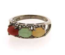 Lot of 4 Sterling Silver Gemstone Rings