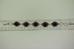 Silver-Tone Quartz Gemstone Bracelet