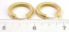 Textured 14KT Yellow Gold Hoop Earrings