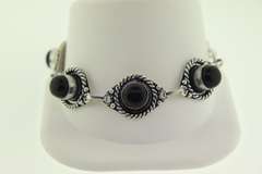 Silver-Tone Quartz Gemstone Bracelet