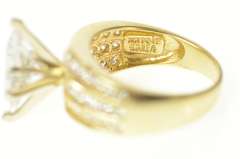 14K Yellow Gold Marquise Channel Accent Travel Engagement Ring
