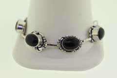 Silver-Tone Quartz Gemstone Bracelet