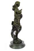 Nude Girl Holding Her Bird Bronze Sculpture