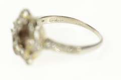 Platinum Victorian Diamond Scalloped Engagement Setting Ring