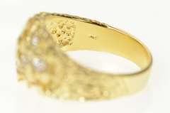 14K Yellow Gold Men's Textured Nugget Cluster Statement Ring
