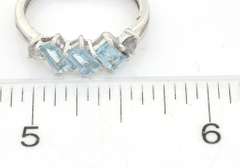 Sparkling Aquamarine & Diamond Ring in Sterling Silver