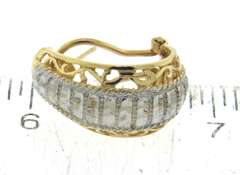 Plesing Yellow Gold Fretwork Hoop Earrings