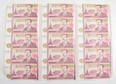 Uncut Roll of 2002 Iraq 10,000 Dinars Bank Notes