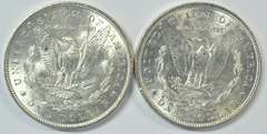 2 Choice BU 1888-P Morgan Silver Dollars. Frosty