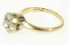 14K White Gold 0.50 Ctw 1950's Diamond Cluster Engagement Ring