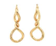 Lovely 14ktYG Textured Twisted Earrings