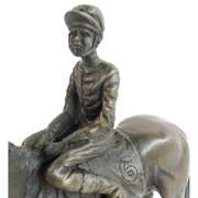 Horse Jockey Racing Equine Art Tribute Thoroughbred Bronze Marble Statue Gift