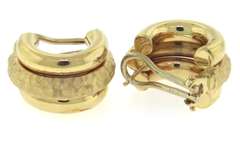 Fantastic 14kt YG Textured Hoop Earrings