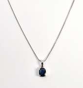 Elegant Sapphire Pendant on 18k WG Necklace