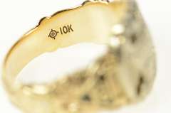 10K Yellow Gold 32nd Degree Masonic Symbol Eagle Men's Ring