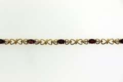 Sterling Silver Garnet Heart Tennis Bracelet