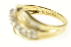 14K Yellow Gold 1.00 Ctw Wavy Diamond Tiered Statement Ring
