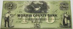 Gem Crisp 1800's $2 Note Morris County Bank Morristown NJ!