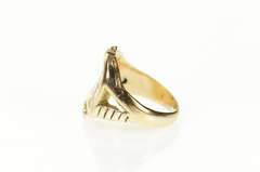 14K Yellow Gold AH Art Nouveau Etched Initial Diamond Ring