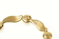 14K Yellow Gold Pearl Scalloped Round Statement Pendant