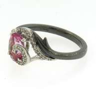 Sterling Silver Pink Crystal Ring