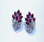 14kt Gold, Ruby, & Diamond Earrings