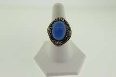 Silver-Tone Quartz Gemstone Ring