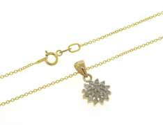 Glowing Yellow Gold Diamond Cluster Pendant on Chain