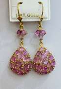 Pink Sapphire Earrings in 14kt Gold- 30.0 Carats!