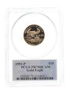 PR70 DCAM 1991-P $10 American Gold Eagle - 1/4 Oz Fine Gold - PCGS