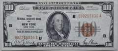 $ 100 New York 1929 Series National Currency Note