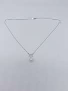 14kt White Gold, Diamond & Pearl Necklace