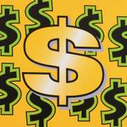 Dollar Sign (Yellow) by Steve Kaufman (1960-2010)