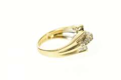 14K Yellow Gold 1.00 Ctw Wavy Diamond Tiered Statement Ring