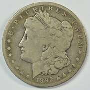 Rare key date 1892-CC Morgan Silver Dollar. Tougher 'CC'