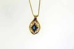 Italian Sterling Silver Blue Topaz And Amethyst Necklace