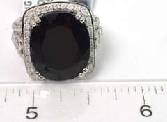 Grand Blue Sapphire 7& Diamond Plat Ring