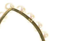 14K Yellow Gold Retro Classic Pearl Heart Love Symbol Pin/Brooch