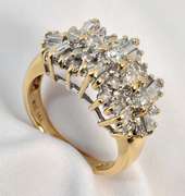 Flashy Baguette & Round Diamond Cluster