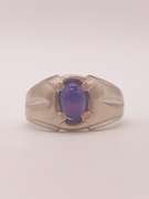 Solid White Gold Star Sapphire Ring- Size 6.5