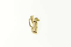 14K Yellow Gold Diamond Cut Golf Club Bag Golfer Charm/Pendant