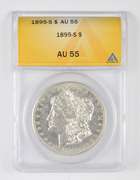 AU55 1895-S Morgan Silver Dollar - Graded ANACS