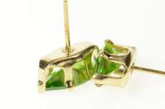 14K Yellow Gold Marquise Syn. Peridot Solitaire Stud Earrings