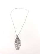 Overlapping & Interlocking Pendant Necklace with White Gemstones in Sterling Silver