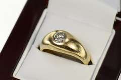 14K Yellow Gold 0.57 Ct Men's Diamond Solitaire Wedding Ring