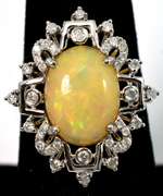 Majestic Opal & Diamond Ring in 14KT White Gold