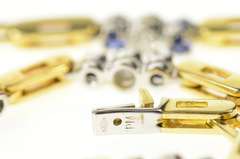 18K Yellow Gold 1.33 Ctw Diamond Sapphire Bar Link Tennis Bracelet