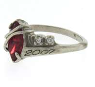 Beautiful White Gold Red Stone Cocktail Ring